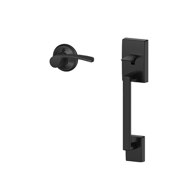 Schlage FE285CEN622MER Matte Black Century Style Handleset with Merano Lever Bottom Half Only